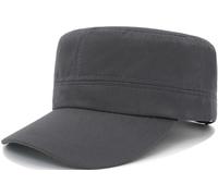 Lynmquober Cadet Army Cap Military Style Hat Basic Flat Top Caps for Men Women Gray