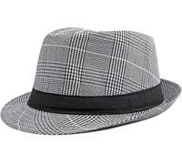 Lynmquober Jazz Hat for Men 1920s Vintage Fedora Hats Black White