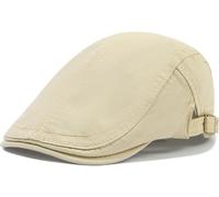 Lynmquober Men's Vintage Newsboy Cap Ivy Irish Adjustable Beret Driving Hat Beige
