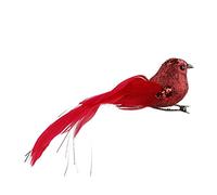 lynn 12Pcs Cardinal Clip On Christmas Tree Ornament Door Ornaments with Alligator Clips Attached Red Feathers Artificial Birds