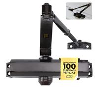 LYNN HARDWARE Medium Duty Commercial Door Closer - DC6003 Automatic Door Closer, Surface-Mounted Auto Door Closer, Size 3 Automatic Door Closer for Home & Light Commercial Property, Dark Bronze