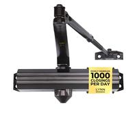 LYNN HARDWARE Medium/Heavy Duty Commercial Door Closer - DC7016 Surface Mounted, Grade 1- ADA & UL 3 Hour Fire Rated, Adjustable Size 1-6 for entrances & Aluminum storefronts- US10B Dark Bronze