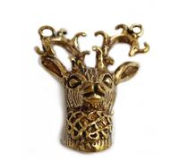LynnAround Bronze Pewter Norse Viking Celtic Buck Deer Head Beard Beads Rings, Dwarven Dreadlock Pirate Medieval Hair Beads, Pagan Jewelry, Non-Precious Metal