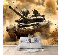 LYNNB 3D Wall Mural Tank Photo Wallpaper, Non-Woven Wall Mural, Decoration Poster Battlefield Tanks Murals Wallpaper 300 × 256 cm (WxH) Photo Murals for Living Room Kids Bedroom