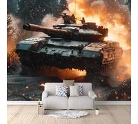 LYNNB Tank Wallpaper Mural Photo Kids Bedroom War Tank Machine Wall Murals for Living Room 400 × 280 cm (WxH) Non-Woven Mural Wallpaper Home Poster Sofa TV Background Wall Decor