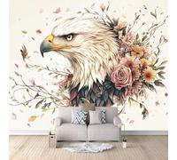 LYNNB Wall Mural Eagle 3D Photo Wallpaper, Floral Pattern, Roses, Daisies Wall Murals for Bedroom Living Room, Non-Woven Mural Wallpaper Art Poster Sofa TV Background Decor 500 × 280 cm (WxH)