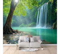 LYNNB Wall Mural Fall 3D Photo Wallpaper, Forest Waterfall Landscape Wall Murals for Bedroom Living Room, Non-Woven Mural Wallpaper Art Poster Sofa TV Background Decor 500 × 280 cm (WxH)