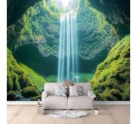 LYNNB Wall Mural Fall 3D Photo Wallpaper, Forest Waterfall, Natural Landscape Wall Murals for Bedroom Living Room, Non-Woven Mural Wallpaper Art Poster Sofa TV Background Decor 500 × 280 cm (WxH)