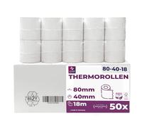 LYNNE PAYMENT SOLUTIONS Thermal Rolls 80 mm x 40 mm x 12 mm | Till Rolls | Receipt Rolls for Cash Register with Receipt Printer | Thermal Paper - BPA Free (50 Rolls), (Ly-804012-50)