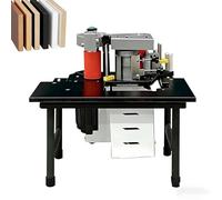 LYNNEYING Adjustable Speed Edge Banding Machine, Portable Edge Bander, Compact Woodworking Edge Banding Machine, Double-Sided Gluing, Saf-ety Double Insulation, for Industrial Use(Black)