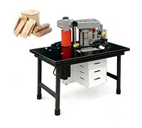 LYNNEYING Compact Woodworking Edge Banding Machine, PVC Edgebander Machine, Adjustable Speed Edge Banding Machine, 1000ml Glue Tank, Manual Tape Cutting, for Workshop Construction Sites(Black)