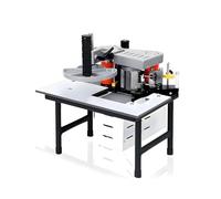 LYNNEYING Portable Edge Bander, Curve Straight Edge Bander, Adjustable Speed Edge Banding Machine, 5-10m/min Speed, Overheat Protection, for Workshop & Home Use(White)