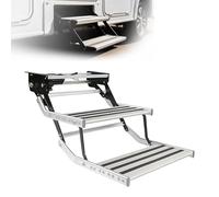 LYNNEYING RV Electric Steps, Electric RV Step, RV Entry Steps, Single/Double Layer Optional, An-ti-Slip Rubber Strips, Compact Foldable Design, for Motorhome Travel Trailer and Campers(Double)