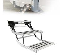 LYNNEYING RV Steps,Folding RV Step,Single Layer Electric Retractable RV Stairs,440lbs Load Capacity,Aluminum Alloy Steps,ElectricWithLight,Safe Entry and Exit(Double)