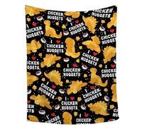 Lynnezilla Chicken Nuggets Blanket - Ultra Soft Dino Nugget Flannel Blanket for Kids - Funny Food Blanket Home Decor for Bed Couch Living Room - Novelty Gift for Boys Girls,60"x80" for Adults