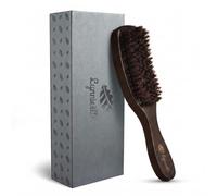 Lynnieëlle 100% Boar Bristle Hair Brush for Fine & Thin Hair - Handmade Wooden Slick Back Brush for Men & Women, Adds Shine, Smoothness & Volume, Medium Soft Pure Bristle for Beard and Hair Care