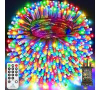 LYNNON 40M 800 LED Fairy Lights Outdoor Christmas Lights Plug in Clear Wire String Lights with Remote Timer 8 Modes Waterproof for Outside Garden Tree Yard Patio Party Wedding Decorations -Multicolor