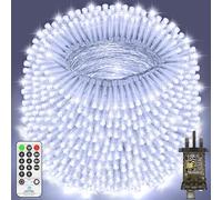 LYNNON 80M 1600 LED Fairy Lights Outdoor Christmas Lights Plug in Clear Wire String Lights with Remote Timer 8 Modes Waterproof for Outside Garden Tree Yard Patio Party Wedding Decorations-Cool White