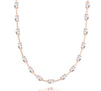 Lynora - Rose Gold and Silver Beaded Cable Necklace with Lobster Clasp