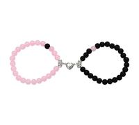 LYNROW Heart Shaped Magnetic Closure Couples Bracelets - Romantic Matching His & Hers, Memorable Long Distance Gifts