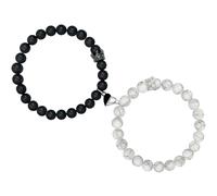 LYNROW Heart Shaped Magnetic Closure Couples Bracelets - Romantic Matching His & Hers, Memorable Long Distance Gifts