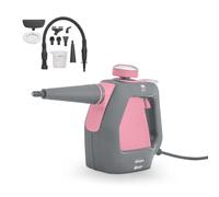 Swan Lynsey TV’s Queen of Clean Handheld Steam Cleaner, 9 Piece Accessory Kit, Multi-purpose cleaning, 3 bar Steam Pressure, Lightweight, Portable, Pink/Grey, SC17350QOCN, Clear
