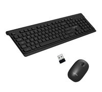 Lyntex Slim Wireless USB Keyboard and Mouse Combo Set 2.4 GHz Cordless QWERTY UK Layout with Numeric Keypad Thin and Super Energy Saving for Windows Desktop Laptop Surface Apple Mac (Black)