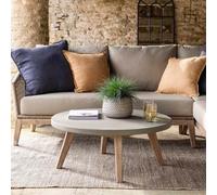Lynton Outdoor Round Coffee Table Grey Faux Concreate