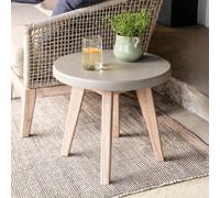 Lynton Outdoor Round Side Table Grey Faux Concreate
