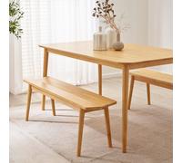 Lynton Solid Wood Rustin Farmhouse Dining Bench FurnitureboxUK Light Oak Large