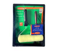 Lynwood 3 Piece Shed Fence Wood Paint Roller Set | with Tray & Brush | for Wood Preservatives & Treatments | 9",Black