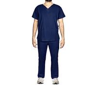 lynwood Medical Uniform Scrub Unisex Pants Elasticated & Drawstring Waist Trousers for Healthcare Workers - Navy - L