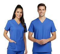 lynwood Unisex Medical Scrub Top | V-Neck Tunic with Short Sleeves & 2 Large Pockets | Healthcare Nursing Scrubs, Hospital Workwear, Dental Uniform
