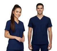 lynwood Unisex Medical Scrub Top | V-Neck Tunic with Short Sleeves & 2 Large Pockets | Healthcare Nursing Scrubs, Hospital Workwear, Dental Uniform