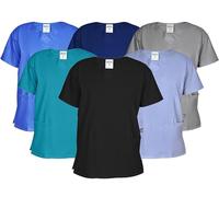 Lynwood Unisex Medical Uniform Scrub Top Men Women Healthcare Medical Doctor Uniform Tunic Nurse Hospital Scrubs Work Wear Medical Scrub Tops (Black,3XL)