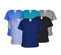 LYNWOOD Unisex Medical Uniform Scrub Top Men Women Healthcare Medical Doctor Uniform Tunic Nurse Hospital Scrubs Work Wear Shirt Tops (Navy,S)
