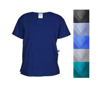 Lynwood Unisex Medical Uniform Scrub Top Men Women Healthcare Medical Doctor Uniform Tunic Nurse Hospital Scrubs Work Wear Medical Scrub Tops (Navy,M)