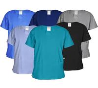 Lynwood Unisex Medical Uniform Scrub Top Men Women Healthcare Medical Doctor Uniform Tunic Nurse Hospital Scrubs Work Wear Medical Scrub Tops (Teal,S)