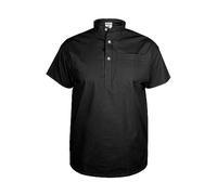 Lynwood Unisex Scrub Tops with Band Collar - Short Sleeves Medical Uniforms & Scrubs - Nurses Mens Womens Beauty Tunic Work Wear Shirts for Hospital Office Black
