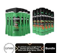 Lynx Ice Chill 3-in-1 Body Wash Hair, Face and Body Cleanser shower gel with plant-based prebiotics and 5x more moisturisers** for an all day fresh & clean feel 500 ml