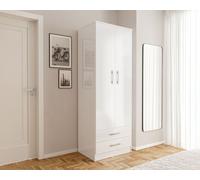 Lynx 2 Door Combi Wardrobe White Birlea White One Size