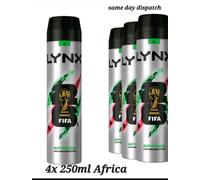 Lynx 250ml 4 pack Africa Anti Perspirant Body Spray Mens+ Deodorant