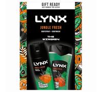 Lynx 2pcs Gift Set for Men Jungle Fresh x 1, The Wingmen Bodyspray 48hr Fragrance 150ml & Spicy Fresh Bodywash 225ml with Welari Thank You Card | (1pack)