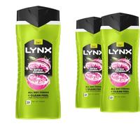 Lynx 3-in-1 Shower Gel Epic Fresh 12 Hours of Long Lasting Refreshing Fragrance Body Wash with Plant-Based Moisturisers for Men for Naturally Soft Skin 500ml, 3 Pack