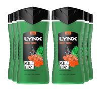 Lynx 3-in-1 Shower Gel Jungle Fresh 12 Hours of Long Lasting Refreshing Fragrance Body Wash with Plant-Based Moisturisers for Men for Naturally Soft Skin, 225ml Pack of 6