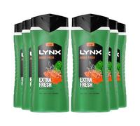 Lynx 3-in-1 Shower Gel Jungle Fresh 12 Hours of Long Lasting Refreshing Fragrance Body Wash with Plant-Based Moisturisers for Men for Naturally Soft Skin, 500ml Pack of 6