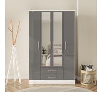 Lynx 4 Door 2 Drawer Wardrobe With Mirror Birlea Birlea White One Size
