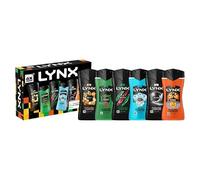 LYNX 6X Body Wash Gift Set - 6 Pack Variety Set | Gold, Jungle Fresh, Africa, Ice Chill, Black, Sunset Fresh | Men’s Shower Gel Collection