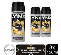 Lynx 72H Multi Fragrance Anti-Perspirant Deodorant 150ml, 3 Pack