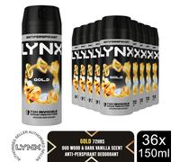 Lynx 72H Multi Fragrance Anti-Perspirant Deodorant 150ml, 36 Pack